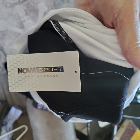 Nova Sport leggings NEW black and white sz XS color block - Picture 11 of 11